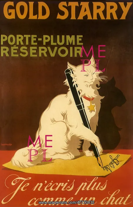 : Cat writes Letter with Fountain Pen