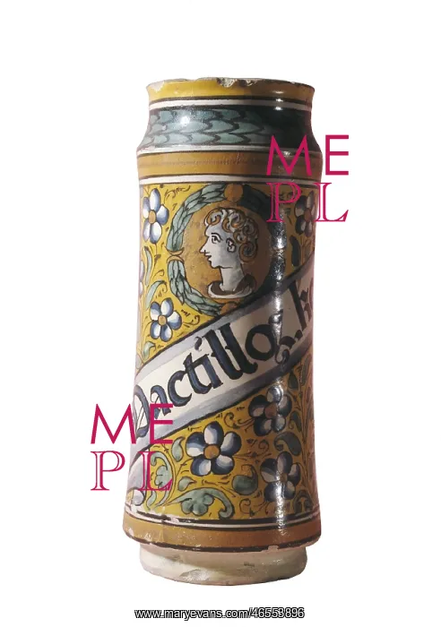 : Catalan pharmacy pot (17th-18th c.). Ceramics : Catalan pharmacy pot (17th-18th c.). Ceramics