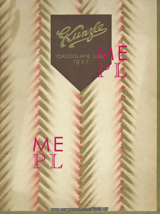  : Catalogue cover design, Kunzle Chocolate List