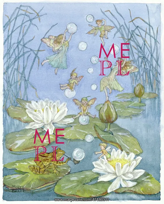  : Catch a Bubble - frog and fairies on waterlilies