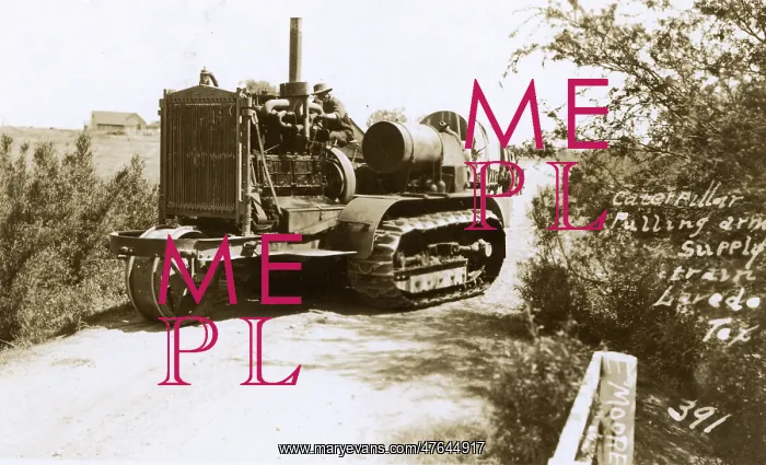 : Caterpillar pulling army supply train, Laredo, Texas, USA : Caterpillar pulling army supply train, Laredo, Texas, USA