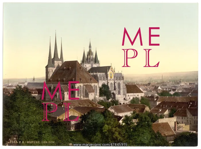 : Cathedral and picture of Mary, Erfurt, Thuringia, Germany : Cathedral and picture of Mary, Erfurt, Thuringia, Germany