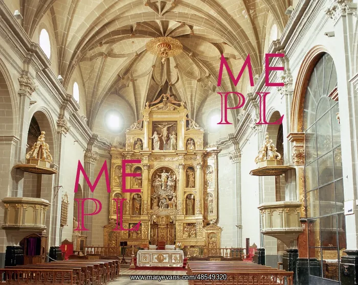 : Cathedral of the Savior. Inside view. Albarracin. Aragon. Sp : Cathedral of the Savior. Inside view. Albarracin. Aragon. Sp