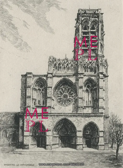 : The Cathedral - Soissons, Aisne Department, Picardy, France : The Cathedral - Soissons, Aisne Department, Picardy, France