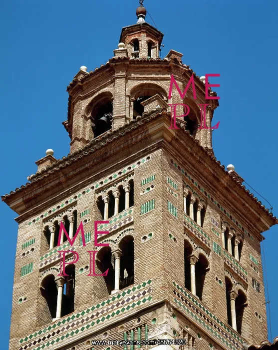 : Cathedral of Teruel (12th and 13th centuries). Mudejar tower : Cathedral of Teruel (12th and 13th centuries). Mudejar tower