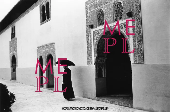 : Catholic priest at the Alhambra, Granada, Spain : Catholic priest at the Alhambra, Granada, Spain