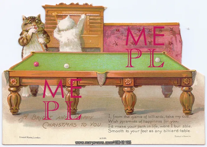 : Two cats on a cutout Christmas card : Two cats on a cutout Christmas card