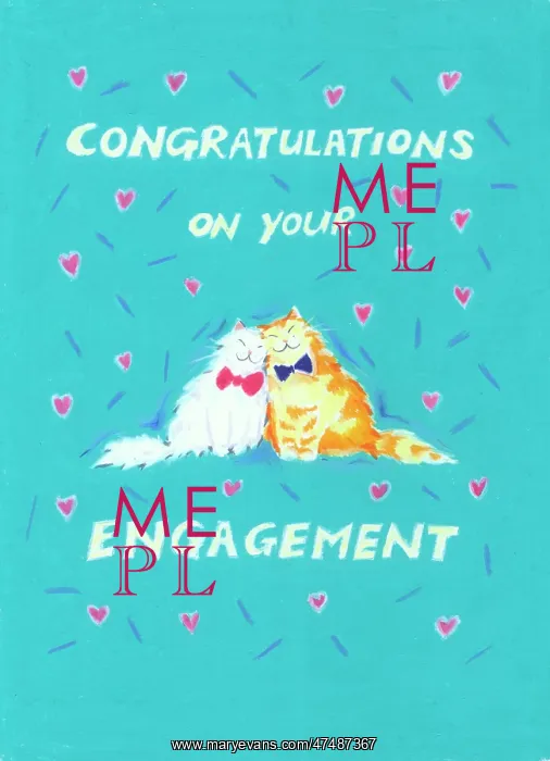 : Two Cats - Engagement Congratulations : Two Cats - Engagement Congratulations