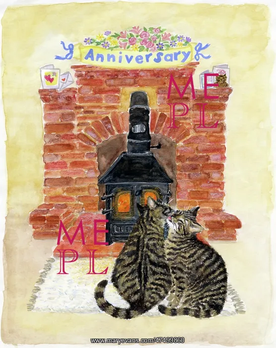 : Cats in front of glowing stove : Cats in front of glowing stove