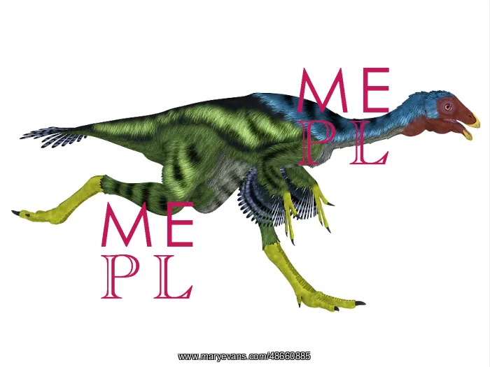 : Caudipteryx dinosaur running : Caudipteryx dinosaur running