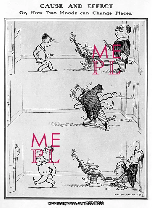 : Cause & Effect - dentist cartoon by H. M. Bateman : Cause & Effect - dentist cartoon by H. M. Bateman