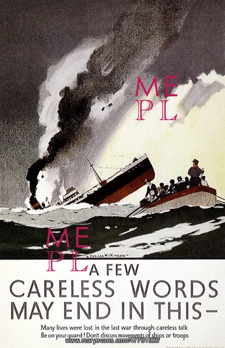 : Cautionary War Poster : Cautionary War Poster