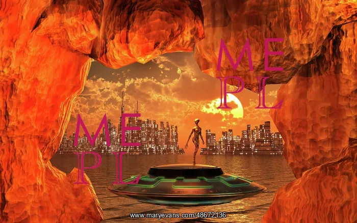 : A cave like opening to a futuristic alien city complex : A cave like opening to a futuristic alien city complex