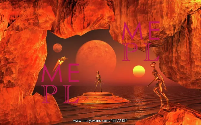 : A cave like opening to a star & planets : A cave like opening to a star & planets