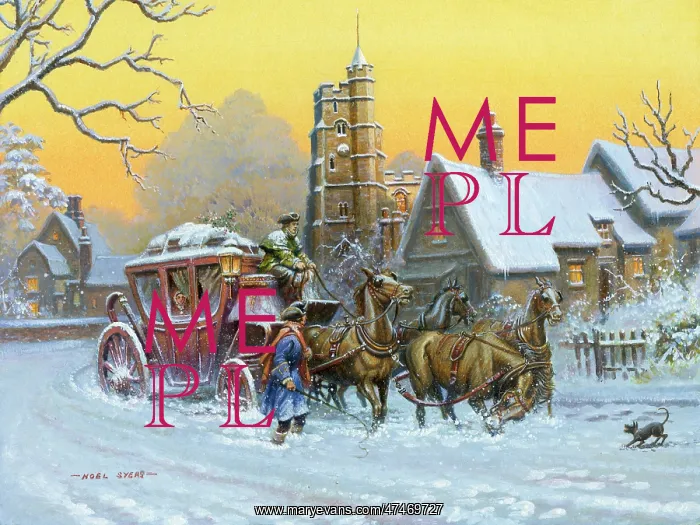 : The Cavendish Coach, Suffolk ' snowscene : The Cavendish Coach, Suffolk ' snowscene