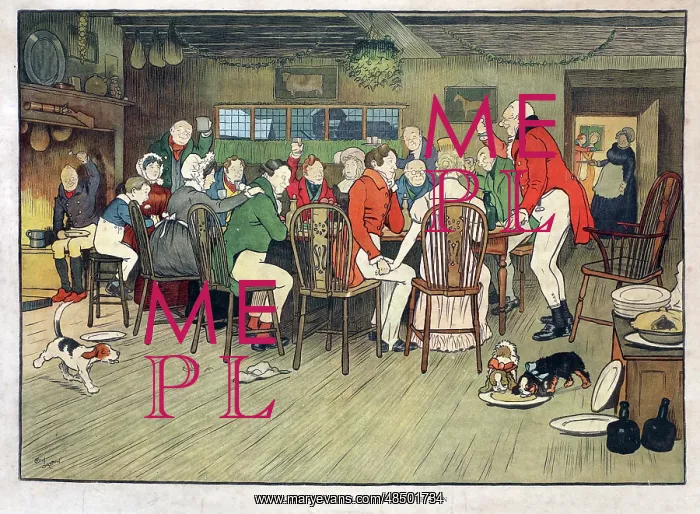  : Cecil Aldin, The Christmas Dinner at the Inn