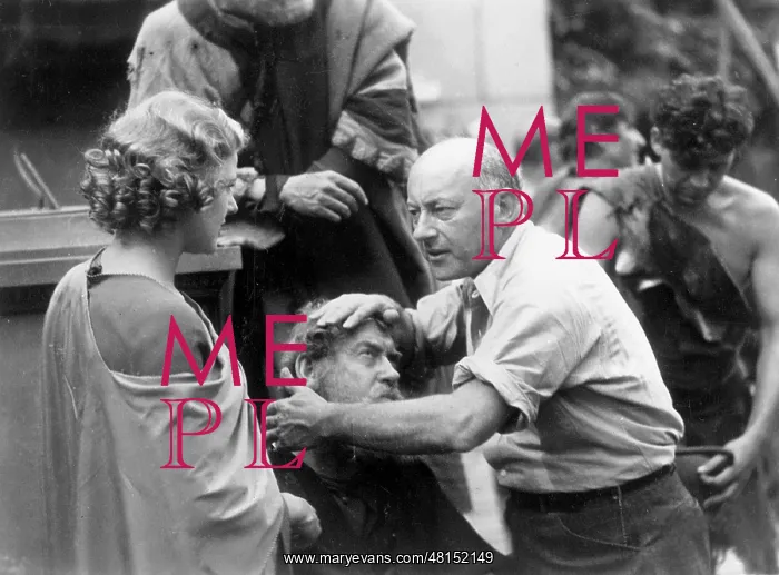  : Cecil B. DeMille and Elissa Landi during the filming of The