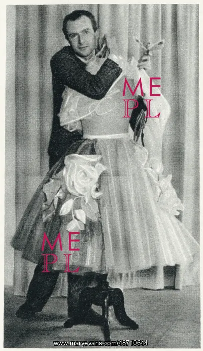 : Cecil Beaton - with a ballet dress he designed : Cecil Beaton - with a ballet dress he designed