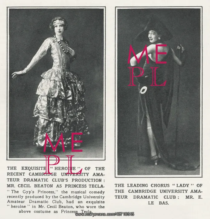 : Cecil Beaton and E. le Bas - Cambridge University ADC : Cecil Beaton and E. le Bas - Cambridge University ADC