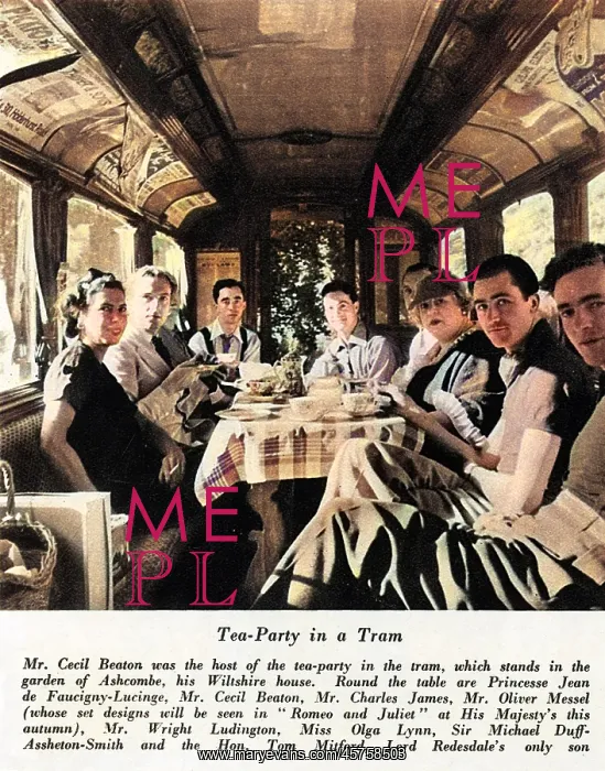 : Cecil Beaton's tea party in a tram : Cecil Beaton's tea party in a tram