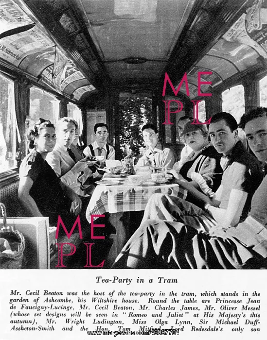 : Cecil Beaton's tea party in a tram : Cecil Beaton's tea party in a tram