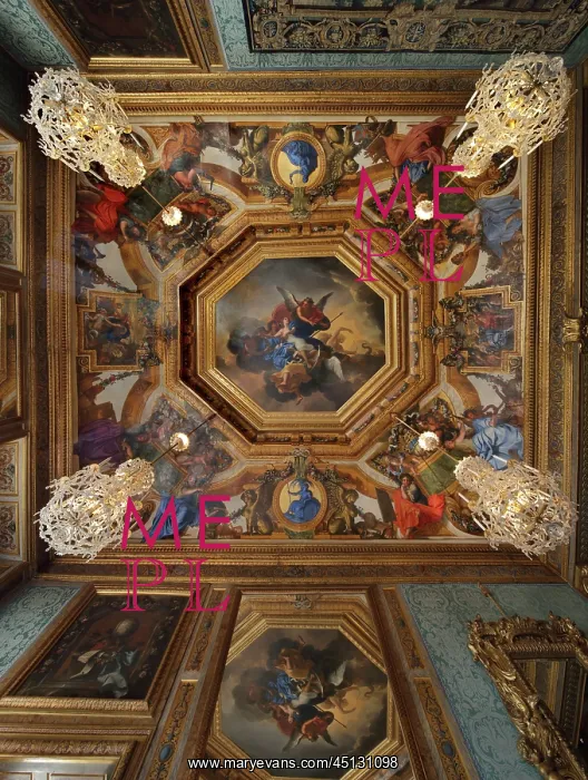: Ceiling, Chamber of the Muses, Chateau de Vaux-le-Vicomte : Ceiling, Chamber of the Muses, Chateau de Vaux-le-Vicomte