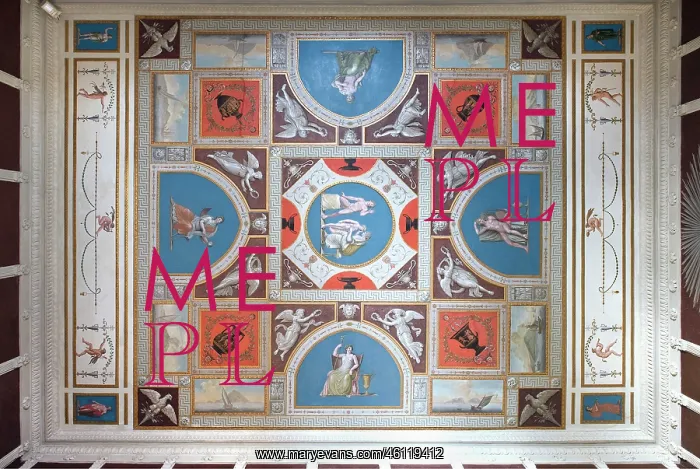 : Ceiling in the fireplace room of the Villa : Ceiling in the fireplace room of the Villa
