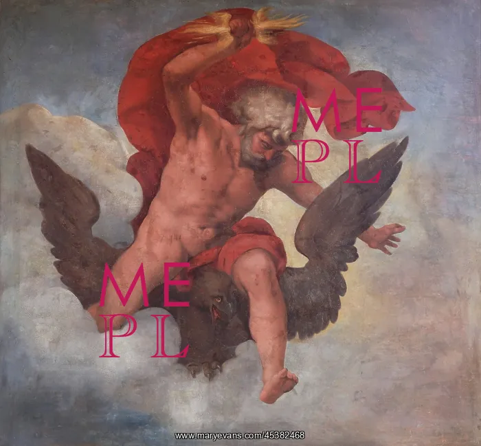 : Ceiling fresco of Jupiter throwing a lightning : Ceiling fresco of Jupiter throwing a lightning