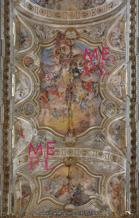 : Ceiling fresco, Santa Caterina, Palermo, Sicily, Italy : Ceiling fresco, Santa Caterina, Palermo, Sicily, Italy