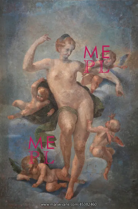 : Ceiling fresco of Spring or Venus surrounded by : Ceiling fresco of Spring or Venus surrounded by