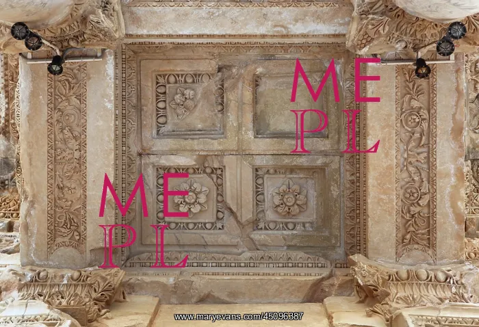 : Ceiling from Library of Celsus, Ephesus, Izmir, Turkey : Ceiling from Library of Celsus, Ephesus, Izmir, Turkey