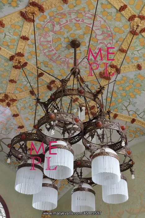 : Ceiling and light, Dining room, Institut Pere : Ceiling and light, Dining room, Institut Pere