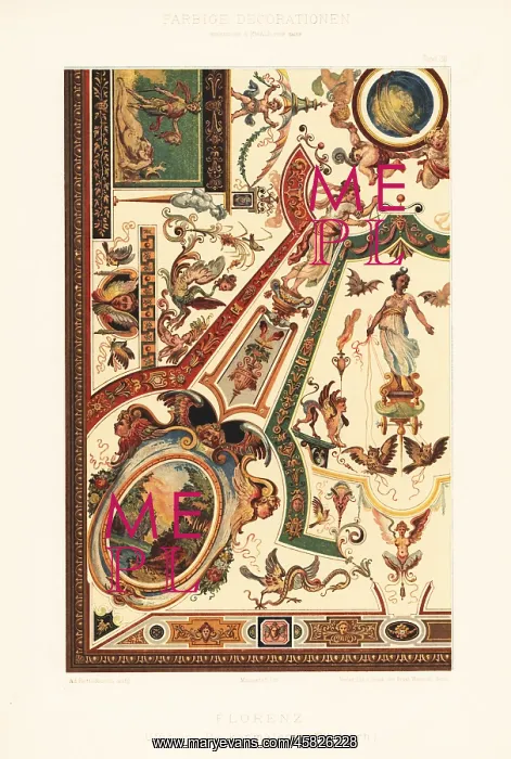 : Ceiling painting in the Uffizi Gallery, Florence : Ceiling painting in the Uffizi Gallery, Florence