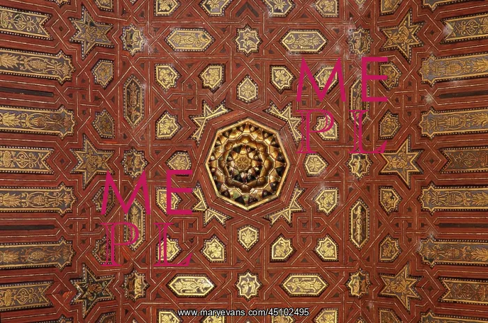 : Ceiling, Patio of the Gilded Room, Alhambra, Granada : Ceiling, Patio of the Gilded Room, Alhambra, Granada