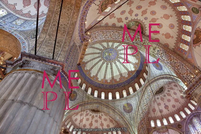 : Ceiling of Sultan Ahmed or Blue Mosque, Istanbul, Turkey : Ceiling of Sultan Ahmed or Blue Mosque, Istanbul, Turkey