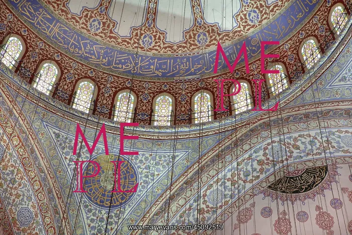 : Ceiling of Sultan Ahmed or Blue Mosque, Istanbul, Turkey : Ceiling of Sultan Ahmed or Blue Mosque, Istanbul, Turkey