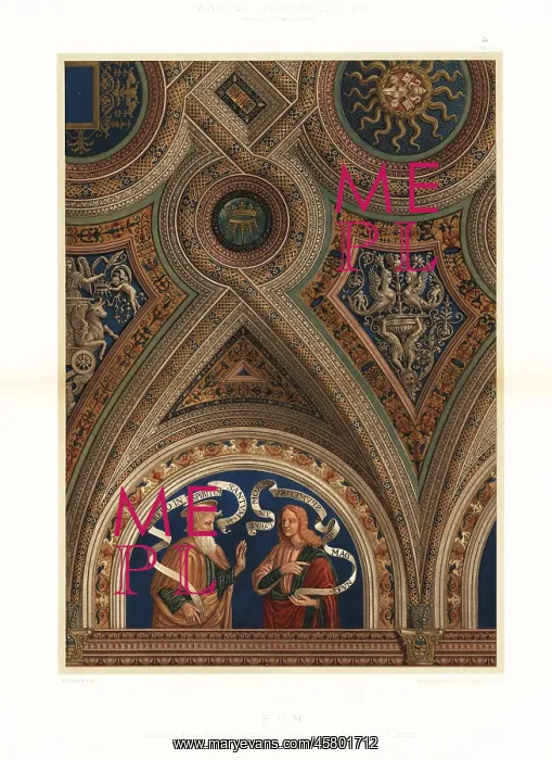 : Ceiling in the Vatican Library, Rome, 15th century : Ceiling in the Vatican Library, Rome, 15th century