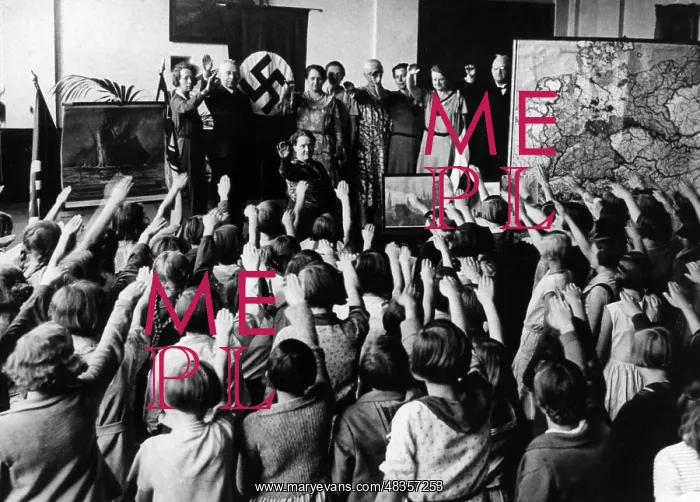 : Celebration in the Volksschule - elementary school, 1934 : Celebration in the Volksschule - elementary school, 1934