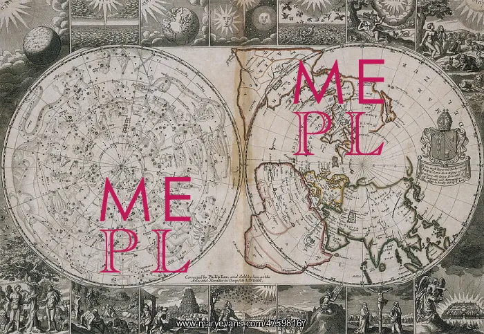 : Celestial and World Map, Circa 1691 : Celestial and World Map, Circa 1691
