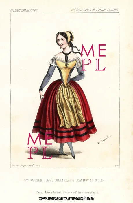 : Celestine Darcier as Colette in Jeannot et Colin, 1845 : Celestine Darcier as Colette in Jeannot et Colin, 1845
