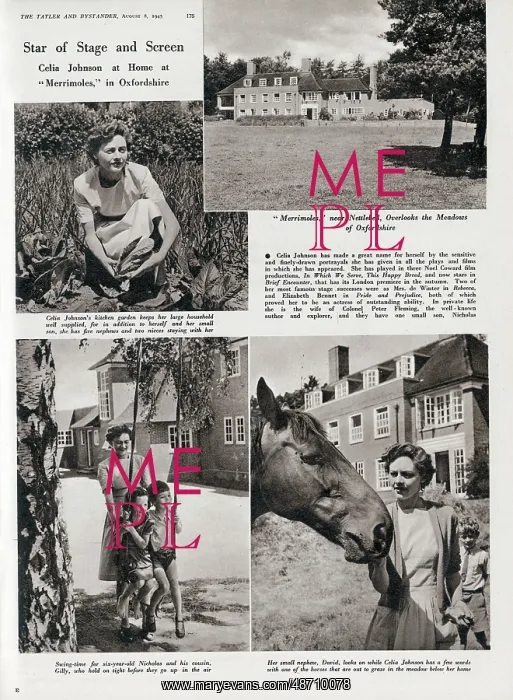 : Celia Johnson at home : Celia Johnson at home