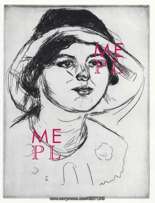  : Celine with Hat, by Edvard Munch