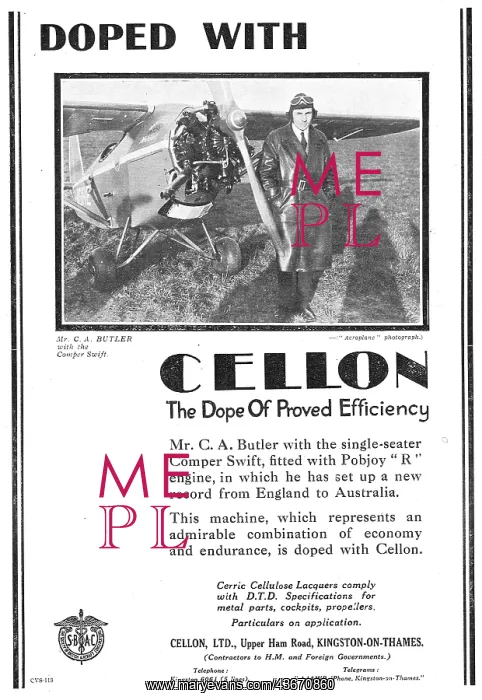 : Cellon Aircraft Fabric Dope - Comper Swift : Cellon Aircraft Fabric Dope - Comper Swift