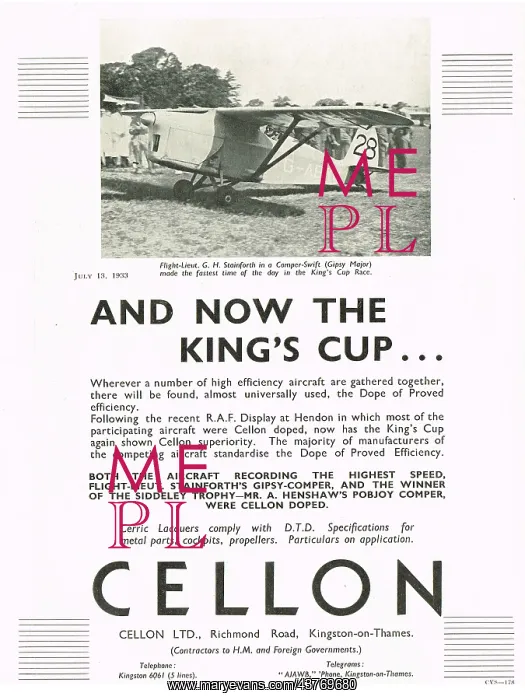 : Cellon Comper Swift Kings Cup : Cellon Comper Swift Kings Cup