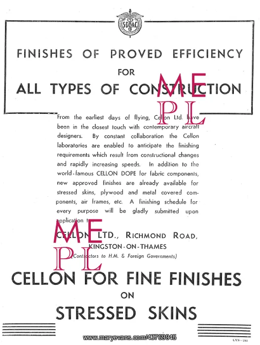 : Cellon Finishes For All Types Of Aircraft Construction : Cellon Finishes For All Types Of Aircraft Construction