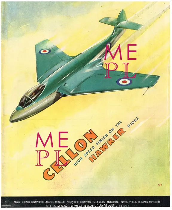 : Cellon High Speed Finishes On the Hawker P1052 : Cellon High Speed Finishes On the Hawker P1052