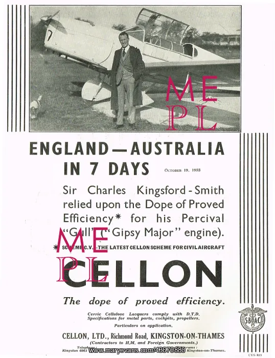 : Cellon Kingsford Smith Percival Gull : Cellon Kingsford Smith Percival Gull