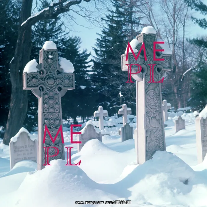 : Two Celtic Cross Grave Markers in Cemetery in : Two Celtic Cross Grave Markers in Cemetery in