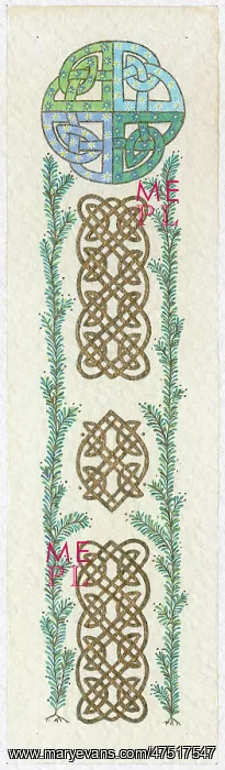 : Celtic design in gold and green ? bookmark : Celtic design in gold and green ? bookmark