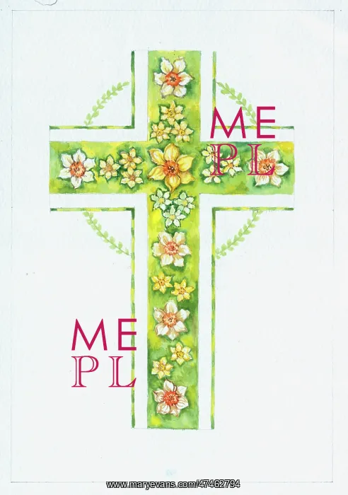 : Celtic Easter Floral Cross ? with Narcissus : Celtic Easter Floral Cross ? with Narcissus